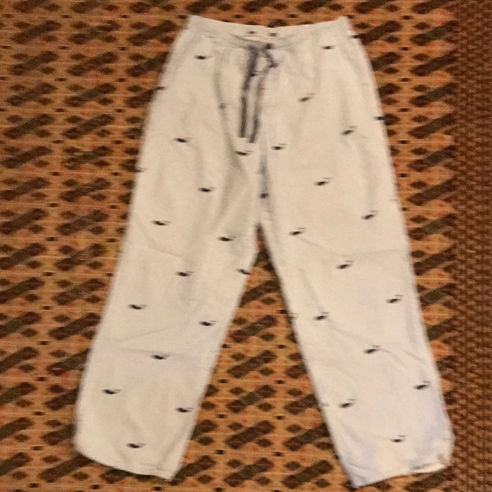 Large LL Bean Striped Whale Pajama Bottoms